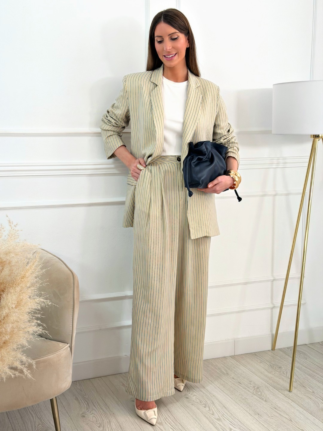 Pantalón Rayas Mirta Beige1