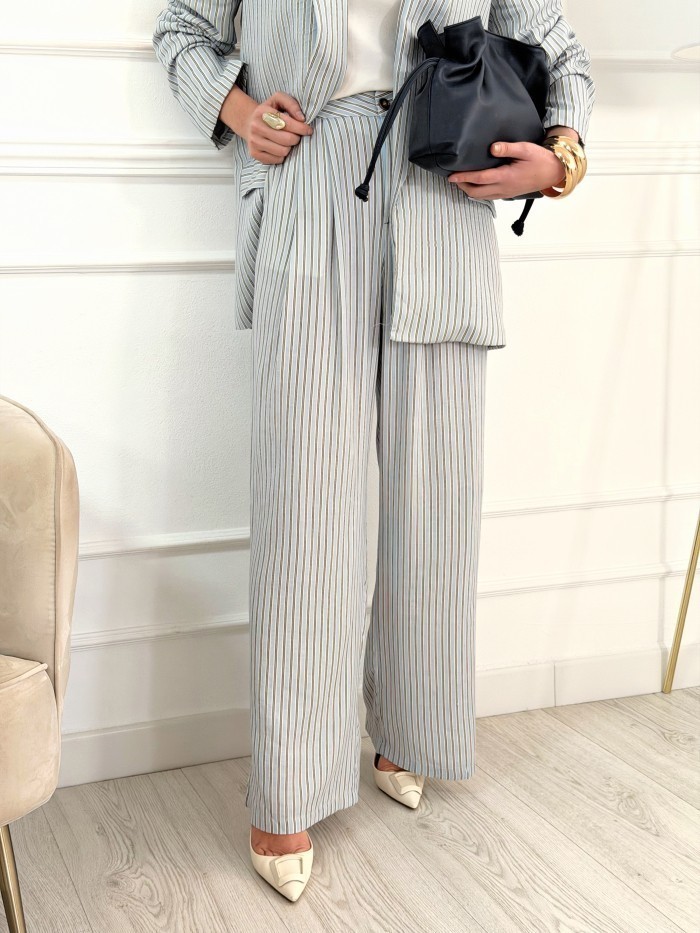 Pantalón Rayas Mirta Celeste