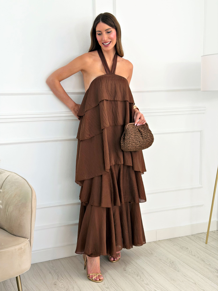 Vestido Volantes Belisa Chocolate