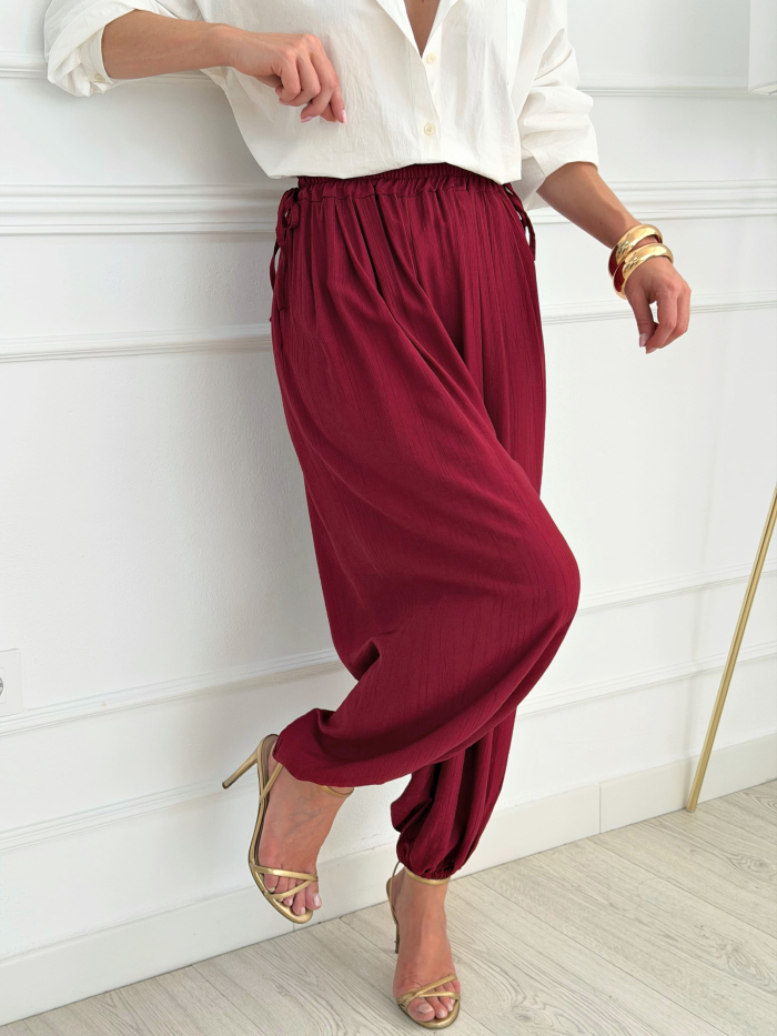 Pantalón Bombacho Thalia Burgundy