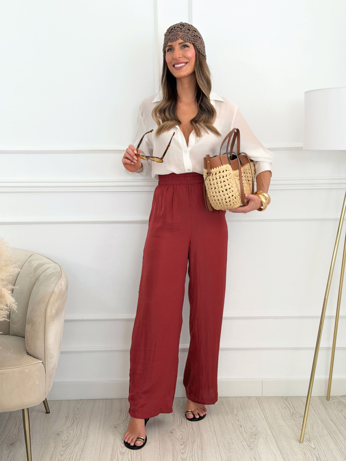 Pantalón Fluido Keisha Burgundy